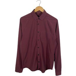 Lululemon Maroon Lightweight Button Up Shirt